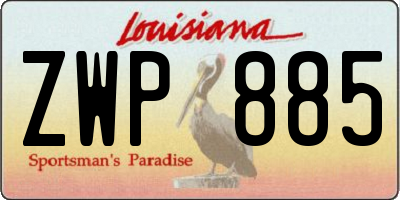 LA license plate ZWP885