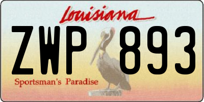 LA license plate ZWP893