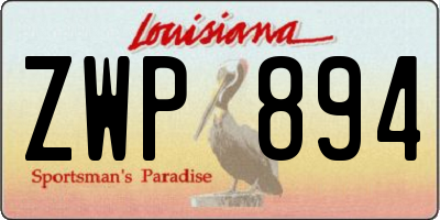 LA license plate ZWP894