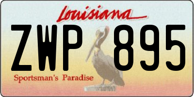 LA license plate ZWP895