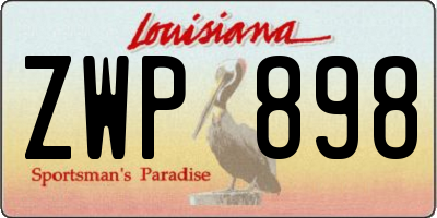 LA license plate ZWP898