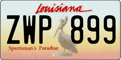 LA license plate ZWP899