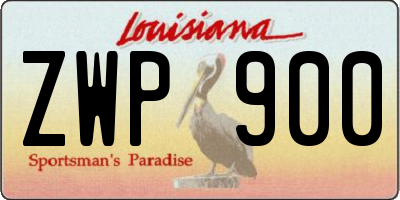 LA license plate ZWP900