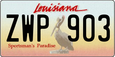 LA license plate ZWP903