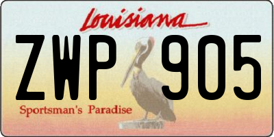 LA license plate ZWP905
