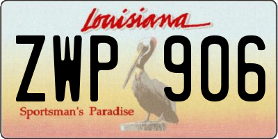 LA license plate ZWP906