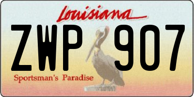 LA license plate ZWP907