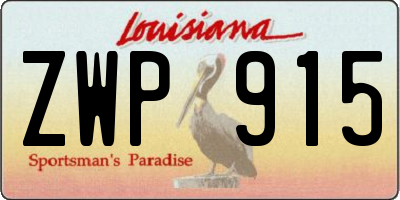 LA license plate ZWP915