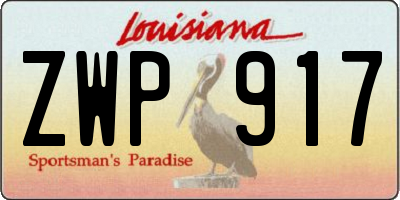 LA license plate ZWP917