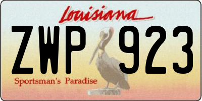 LA license plate ZWP923