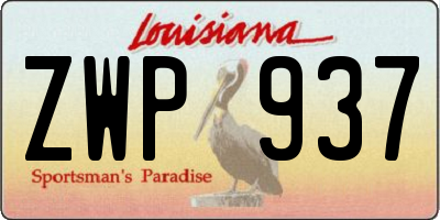 LA license plate ZWP937