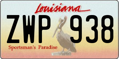 LA license plate ZWP938