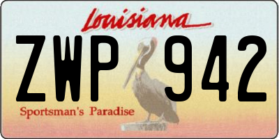 LA license plate ZWP942