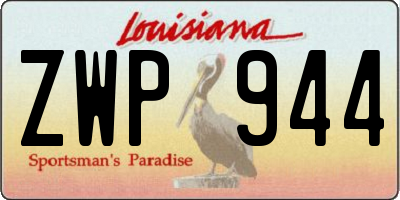 LA license plate ZWP944