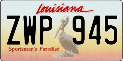 LA license plate ZWP945