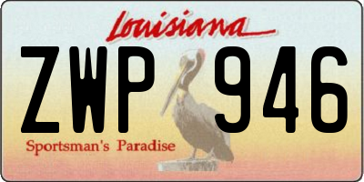 LA license plate ZWP946