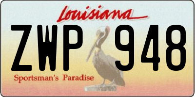 LA license plate ZWP948