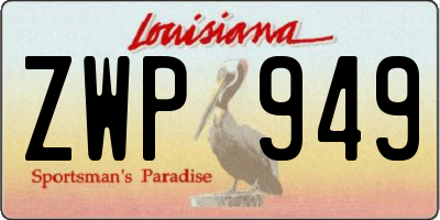 LA license plate ZWP949