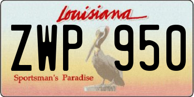 LA license plate ZWP950