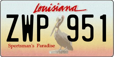 LA license plate ZWP951