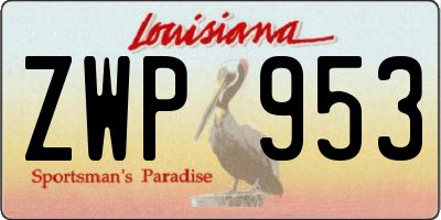 LA license plate ZWP953