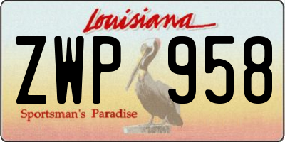 LA license plate ZWP958