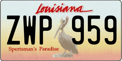 LA license plate ZWP959