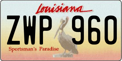 LA license plate ZWP960