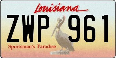 LA license plate ZWP961