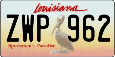 LA license plate ZWP962