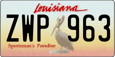 LA license plate ZWP963