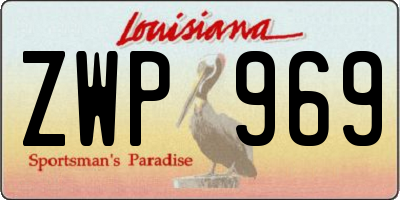 LA license plate ZWP969