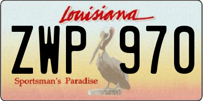 LA license plate ZWP970