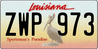 LA license plate ZWP973