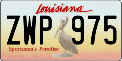 LA license plate ZWP975