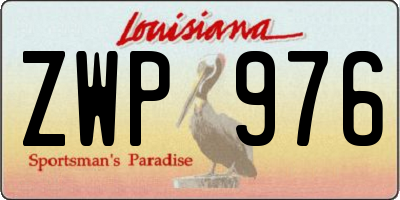 LA license plate ZWP976