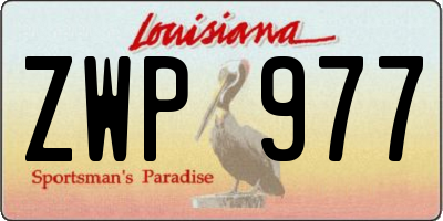 LA license plate ZWP977