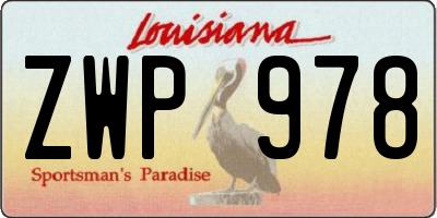 LA license plate ZWP978