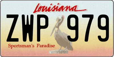 LA license plate ZWP979