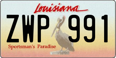 LA license plate ZWP991