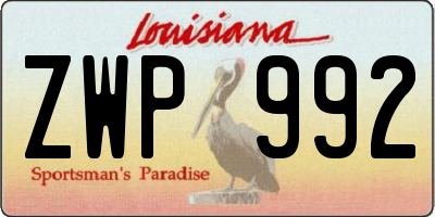 LA license plate ZWP992