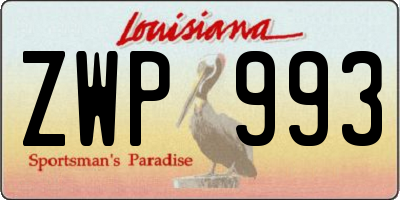 LA license plate ZWP993