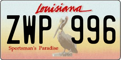 LA license plate ZWP996