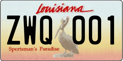 LA license plate ZWQ001