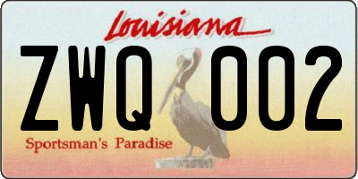 LA license plate ZWQ002