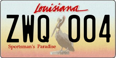 LA license plate ZWQ004