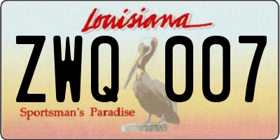 LA license plate ZWQ007
