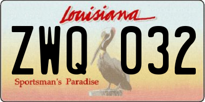 LA license plate ZWQ032