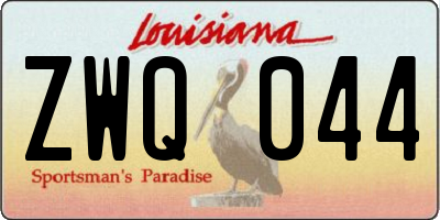 LA license plate ZWQ044