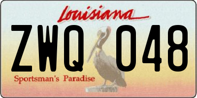 LA license plate ZWQ048